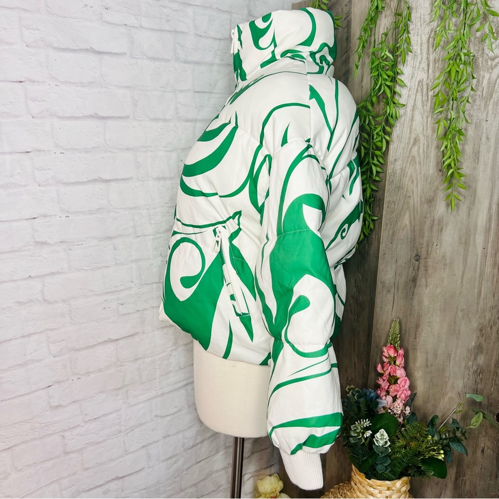 Geo Print Puffer Jacket - Picture 3 of 13